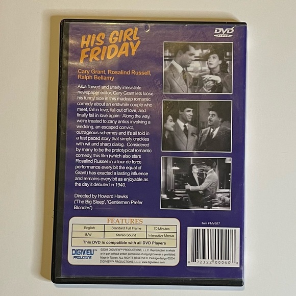 DVD His Girl Friday Comedy Movie - Picture 2 of 3
